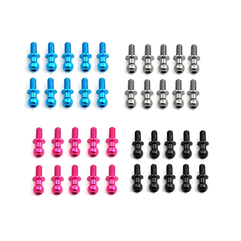 สกรูหัวบอล หกเหลี่ยม โลหะ M3 สําหรับรถดริฟท์บังคับ Tamiya TT01 TT02 Sakura D5 1/10 10 ชิ้น