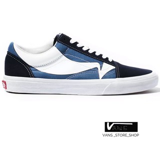 VANS OLD SKOOL WARP NAVY TRUE WHITE SNEAKERS สินค้ามีประกันแท้