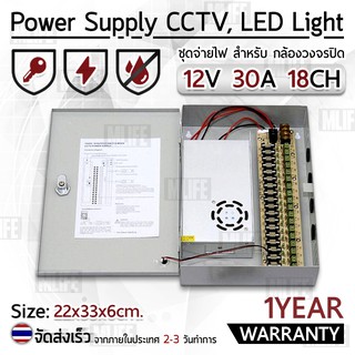 รับประกัน 1 ปี - ตู้ไฟฟ้า สวิตชิ่ง 12V 30A ตู้ไฟสำเร็จรูป กล่องแปลงไฟ กล่องจ่ายไฟ กล้องวงจรปิด Switching Power Supply