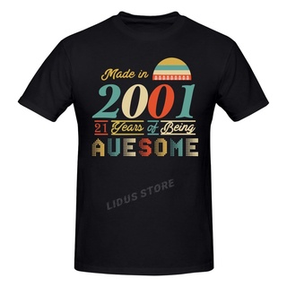 เสื้อยืดผ้าฝ้าย พิมพ์ลาย Made2001Shirts21Years Old Of Being Amazing21Thday ของขวัญวันเกิด 2022