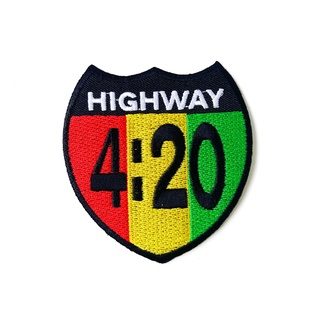 ตัวรีดติดเสื้อ Highway 4:20 ไบเกอร์ งานเท่ห์ๆ ตัวรีด (Size M) อาร์มรีด อาร์มรีดติดเสื้อ