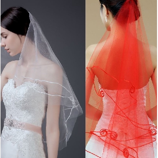 (พร้อมส่ง) V1502 Bridal Veil ผ้าคลุมผมเจ้าสาว 1.5 เมตร (ไม่มีหวี)