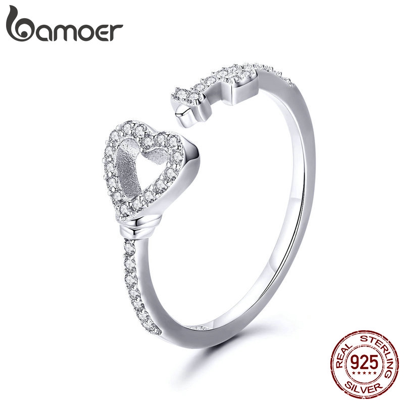 BAMOER 925 Silver Fashion Rings Key SCR502