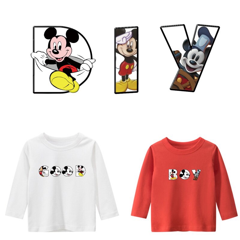 ตัวรีดติดเสื้ออักษร  A - Z  ฟ้อนต์มิกกี้เมาส์ น่ารัก 🖤❤🧡💛💚💙  รีดง่ายรีดติดทุกเนื้อผ้า