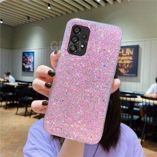 2022 New เคส Samsung Galaxy A53 5G / A13 4G / A33 5G / A73 5G Fashion Shiny Diamond Silver Girls Soft Case High Sparkle Shockproof Cover เคสโทรศัพท์ SamsungGalaxyA53