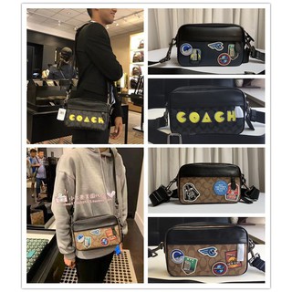 แท้💯%🔥พร้อมส่ง🔥 COACH กระเป๋าสะพายหนังผู้ชาย F72923 F72947 89188 72945กระเป๋ากล้อง