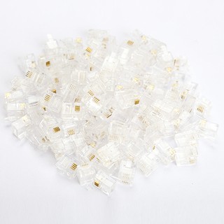 100X 4 Pin RJ11 RJ-11 6P4C Modular Telephone Phone Crystal Plug Connector