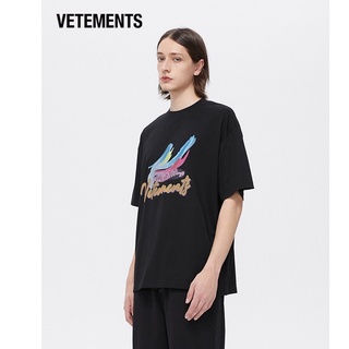 เสื้อยืดผ้าฝ้ายพิมพ์ลายVetements เสื้อยืดแขนสั้นลําลอง แฟชั่นฤดูร้อน สําหรับผู้ชาย และผู้หญิง