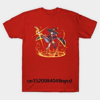 เสื้อวินเทจผญ - เสื้อยืดผู้ชายพิมพ์ลาย Tshirt แขนสั้นสไตล์ใหม่ Megumin 2 เสื้อยืด Konosuba