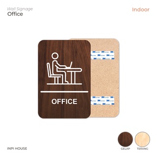 Office - ป้ายโลโก้ - มาร์กเกอร์ในห้อง - การตกแต่งแบบมินิมอล - สีน้ําตาล