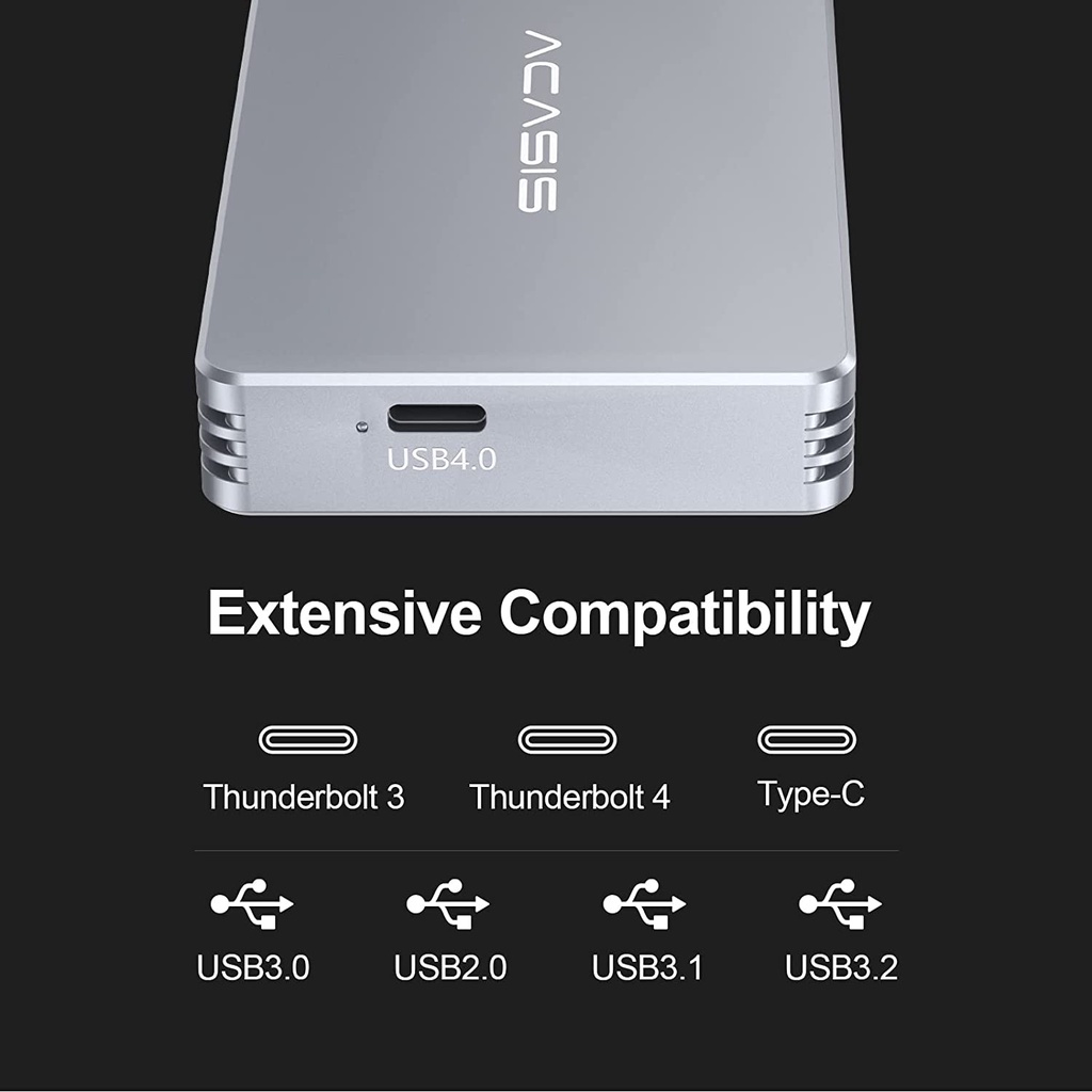 Acasis Usb Box 4.0 M.2 Nvme Enclosure ใช้งานร่วมกับ Thunderbolt 4/3, 40Gbps SSD สายอลูมิเนียมประเภท C สําหรับแล็ปท็อป TBU401 ราคา ถูกที่สุด ดีลบีเคเค แกลเลอรีภาพที่ 3