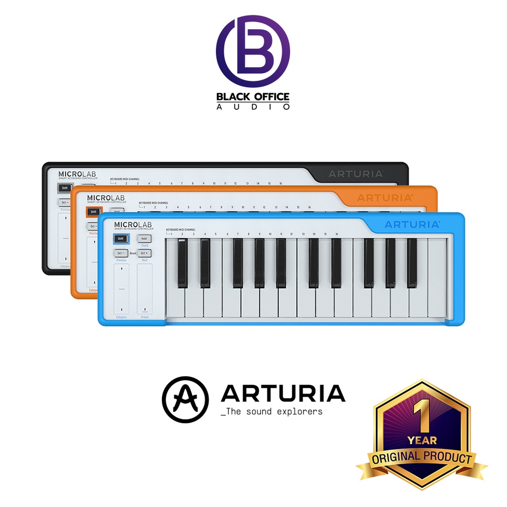 Arturia MicroLab มิดี้ คีย์บอร์ด / ทำเพลง / ทำบีท / Midi Keyboard / Midi Controller (BlackOfficeAudio)