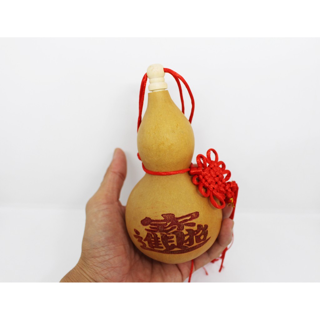 น้ำเต้า ดูดทรัพย์ เปิดฝาได้ พร้อมพู่ห้อย ขนาดกลาง - รูปที่ 4