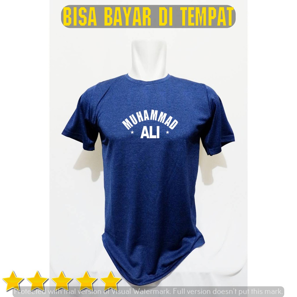 Muhammad Ali Mens Gym Fitness Shirt เสื้อยืดสีกรมท่า