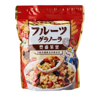 Nissin Fruit Granola 500g ธัญพืชอบกรอบผสมผลไม้อบแห้ง อาหารเครื่องดื่ม  ขนมขบเคี้ยว  เมล็ดธัญพืช ซีเรียล กราโนล่า