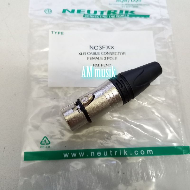 หญิง NEUTRIK JACK NC3FXX CANON XLR 3 PIN