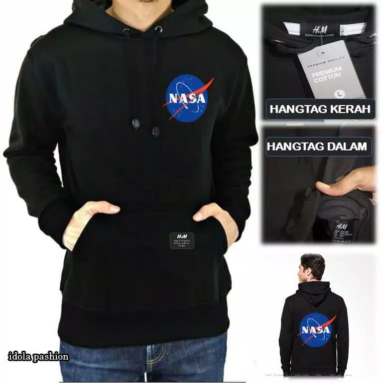NASA H&M PULL LABEL HOODIE SWETER JACKET