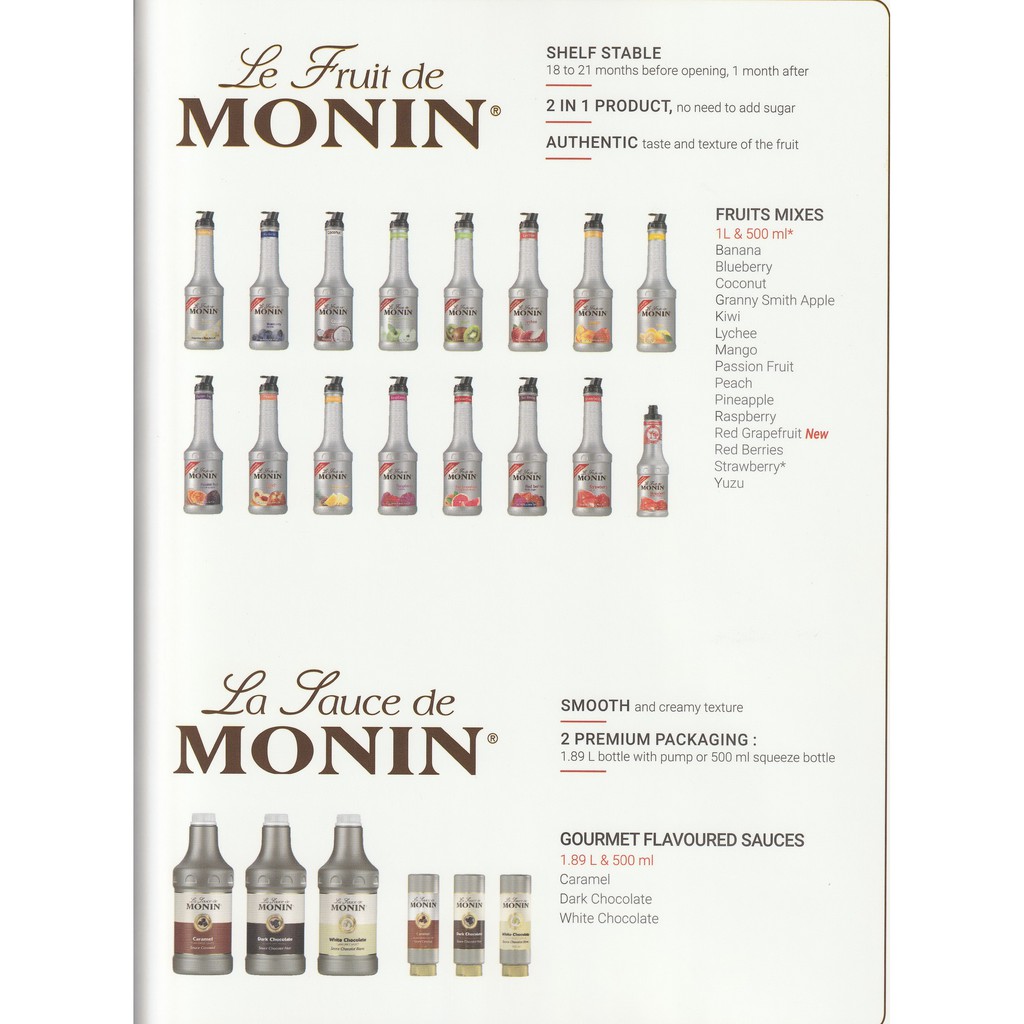 โมนิน เพียวเร่ Red Berries (Monin Puree Red Berries) 1 L.