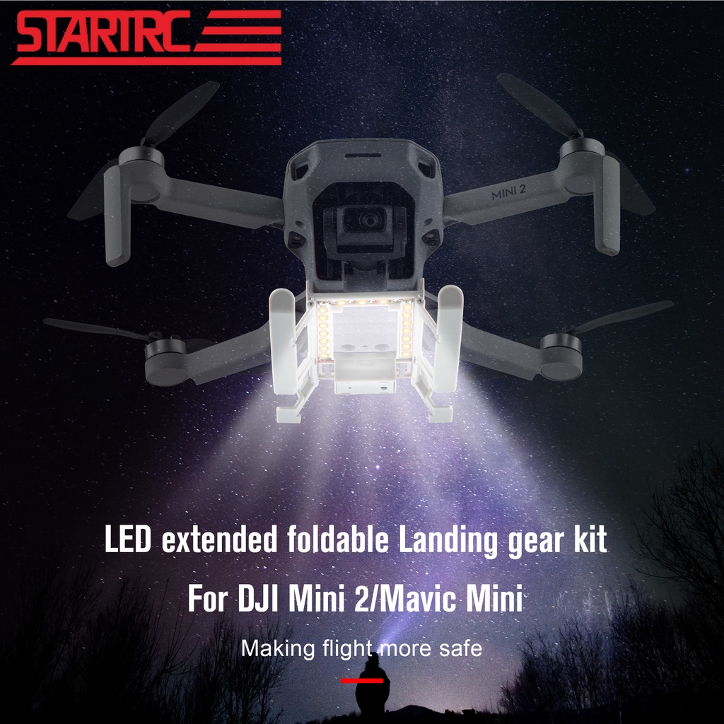 Startrc Mini 2 /2 se/Mini 4K LED Landing Gear Night Flight LED โคมไฟพับขยายลื ่ นไถลไฟสําหรับ DJI Mavic Mini/ Mini se Drone อุปกรณ ์ เสริม