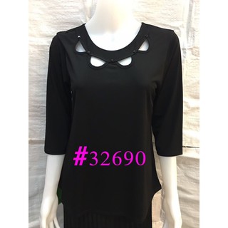 ❣️32690❣️ เสื้อดำผ้าเกาหลีสำหรับสาวอวบ คนอ้วน L-XXL เสื้องานศพ