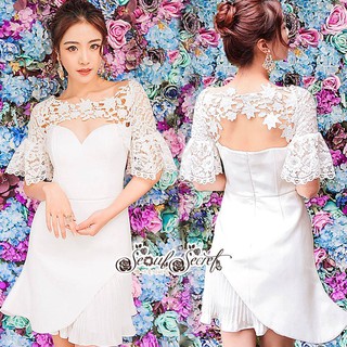 พร้อมส่งชุดเดรสสีขาว ชุดราตรี ชุดไปงาน