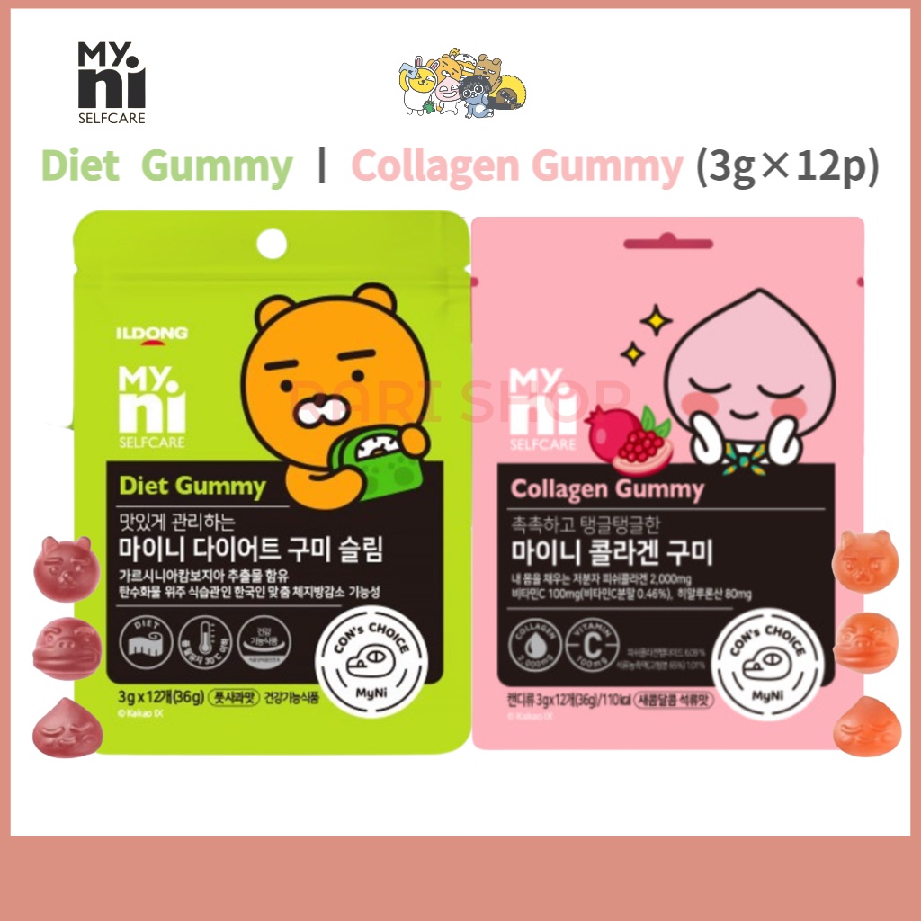 [ILDONG-Myni] My.ni Diet gummy/ Collagen gummy กัมมี่ คอลลาเจน 3 กรัม×12 ชิ้น (36 กรัม)/110kcal (ILD