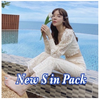 FLAT2112 ANDAMAN CROP&amp;PANT size S สี ivory🤍 ของใหม่ป้ายห้อย New in Pack ค่ะ