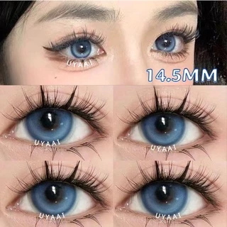 【0.00~-8.00】UYAAI คอนแทคเลนส์ สายตาสั้น K4 Blue 14.5 มม. บิ๊กอาย สีฟ้า 2 ชิ้น
