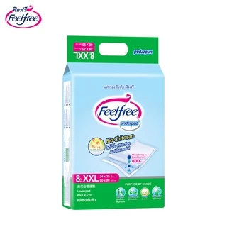 [ขายยกลัง] Feelfree แผ่นรองซึมซับฟีลฟรี ไซส์ XXL 8ชิ้นx12แพ็ค (96 ชิ้น) แผ่นรองฉี่ 1100cc #A923142