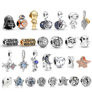 Dinglly จี้หุ่นยนต์ Star Wars Darth Vader lightsaber ชุบเงิน เครื่องประดับ สร้อย