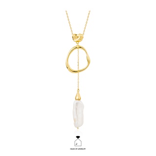 Haus of Jewelry - MOANA CORALIA NECKLACE สร้อยคอเงินแท้ ประดับมุกน้ำจืด (Freshwater pearl)