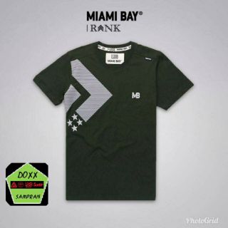 Miami bay เสื้อคอกลม ชาย  รุ่น Rank สีเขียวแก่