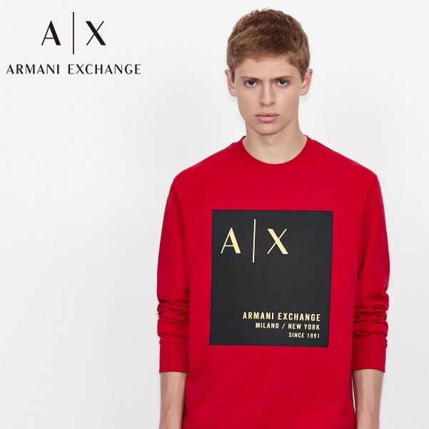 ARMANI อาร์มานี่ เสื้อผ้าใหม่ผู้ชายแฟชั่นพิมพ์เสื้อกันหนาวเสื้อสวมหัวผู้ชาย