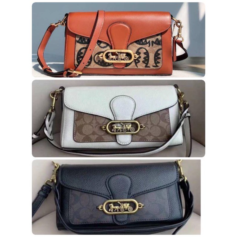 Coach SMALL JADE SHOULDER BAG WITH SIGNATURE CANVAS DETAIL (COACH 90782