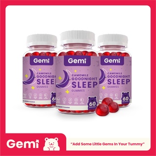 Gemi เจมมี่ กู๊ดไนท์สลีพกัมมี่ 3 กระปุก / Gemi Goodnight Sleep Gummy 3 bottles / GemiGummi