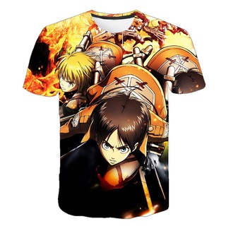 New Attack On Titan Anime Skateboard Kids 3D Print Short Sleeve T-shirt Children Anime Cartoon Tees Boy Cosplay T-shirts 3-14Y