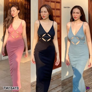 16419 Dress เดรสยาว ยืดตามสัดส่วน ทรง4เหลี่ยม Long, stretchy, square-shaped dress.