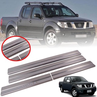 ชายบันได กันรอยที่เหยียบ สคัพเพลท สแตนเลส รุ่น นิสสัน นาวาร่า NISSAN NAVARA D40 ปี 2005 - 2014 โครเมี่ยม 4 ชิ้น 4 ประตู