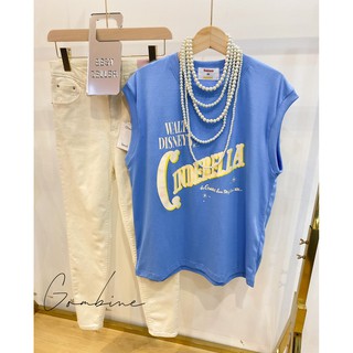 เสื้อยืดสกีนลาย💙Cinderella tee เสื้อยืดสกรีน ซินเดอเรล่า สีฟ้า