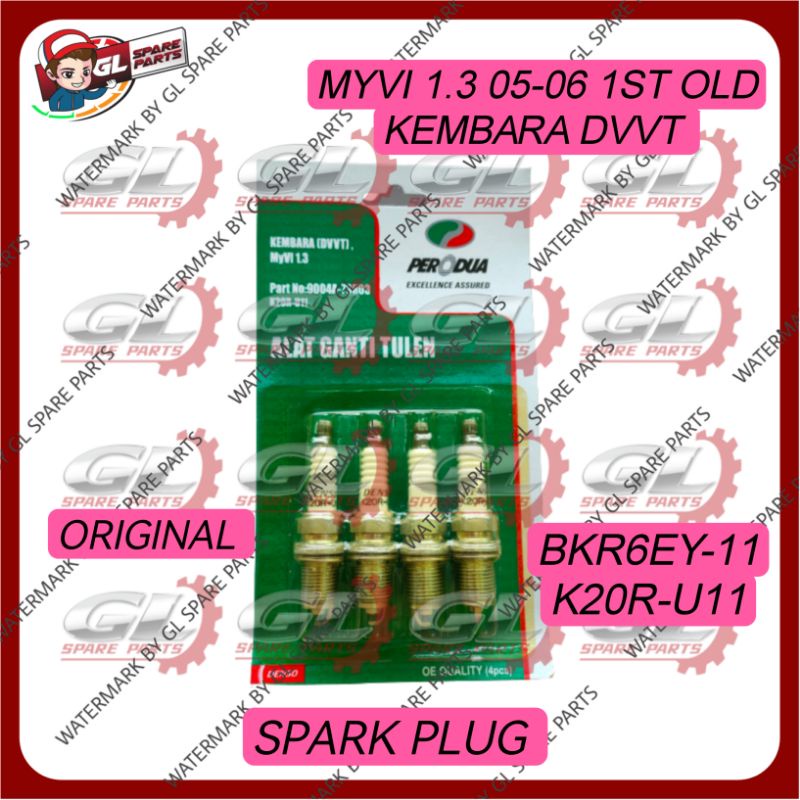 PERODUA MYVI 1.3 2005-2006 OLD KEMBARA DVVT SPARK PLUG (BKR6EY-11)(K20R-U11) 9004A-73R03