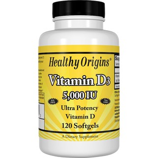 Healthy Origins, Vitamin D3, 5,000 IU, 120 Softgels