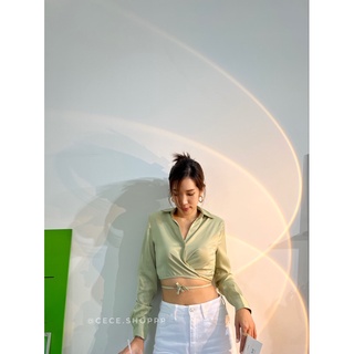 CECE.SHOPPP | Satin Crop Shirt #CECE307