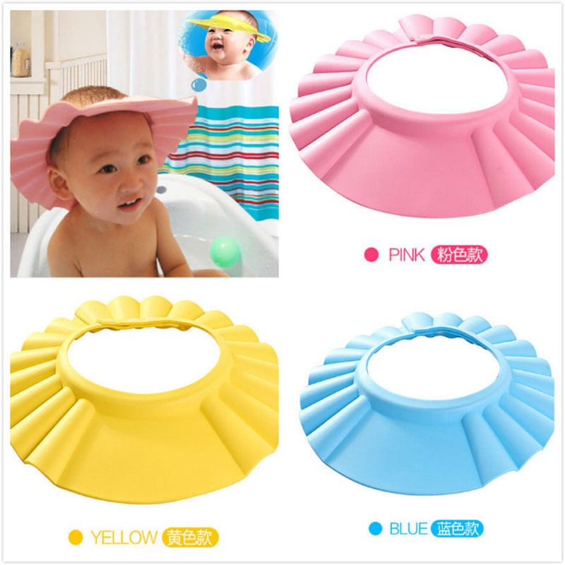 Baby Children Kids Safe Shampoo Bath Bathing Shower Cap Hat Wash Hair