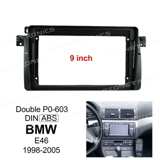 Fascia แผงเครื่องเล่น MP5 วิทยุ 1998-2005 BMW 3 (E46) กรอบ 9 นิ้ว Android 2Din สําหรับรถยนต์