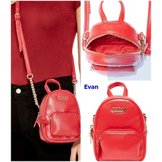 กระเป๋า GUESS Factory  Evan Mini Crossbody สีแดง ของแท้ พร้อมส่ง