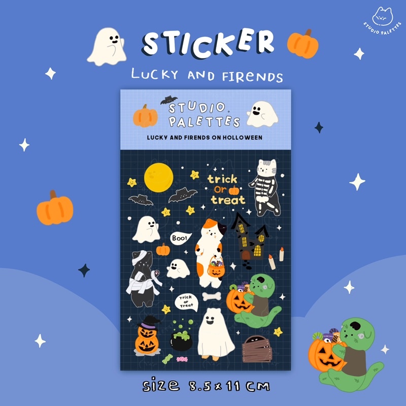 Halloween Sticker สติกเกอร์ น้องเหมียวHalloweenสุดแสบ EHOL202101