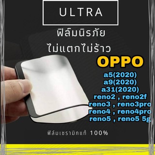 [เหลือ 212บ. โค้ดTEER187] ULTRA ฟิล์มเซรามิก oppo a5(2020),a9(2020),a31(2020),reno2,reno2f,reno3,reno4,reno4pro,reno5