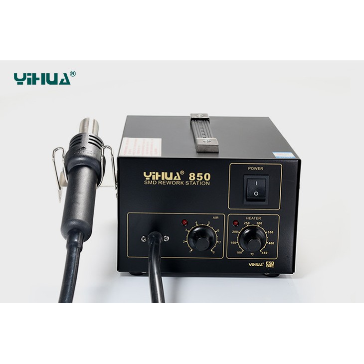 YIHUA 852D PLUS เครื่องเป่าลมร้อน+หัวแร้ง ประกันศูนย์ไทย 6 เดือน (สีใหม่)