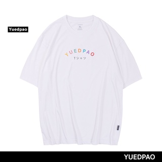 Tshirtคอลูกเรือcrew neckYuedpao เสื้อยืด OVERSIZE รับประกันไม่ย้วย 2 ปี เสื้อยืดสีพื้น OVERSIZE_Colorful สีขาว-4XL