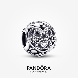 Pandora จี้ขนเฟอร์ รูปอุ้งเท้าหัวใจ ของขวัญวันเกิด สําหรับเด็กผู้หญิง p615